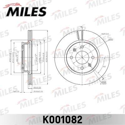Miles K001082 - Тормозной диск autospares.lv