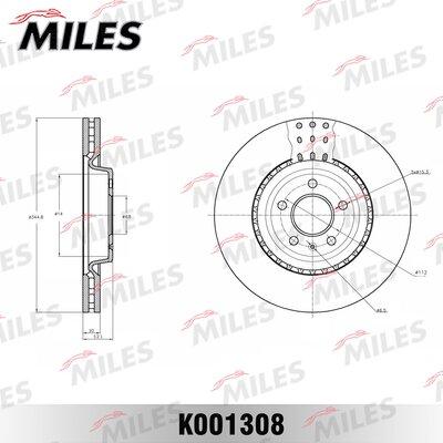 Miles K001308 - Тормозной диск autospares.lv