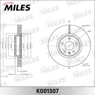 Miles K001307 - Тормозной диск autospares.lv