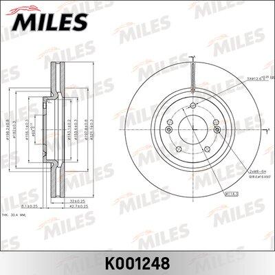 Miles K001248 - Тормозной диск autospares.lv