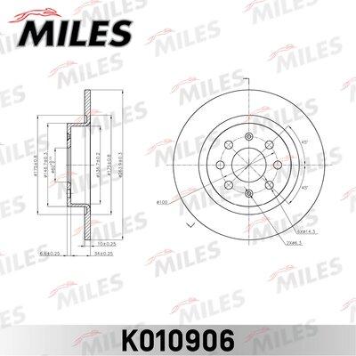 Miles K010906 - Тормозной диск autospares.lv