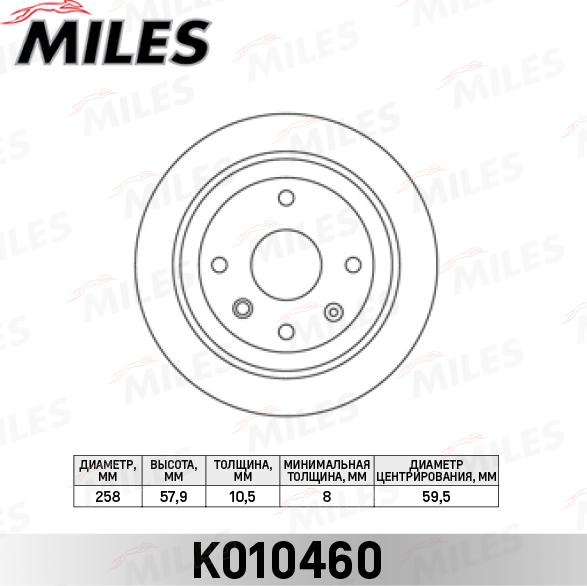 Miles K010460 - Тормозной диск autospares.lv