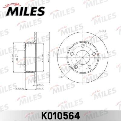 Miles K010564 - Тормозной диск autospares.lv