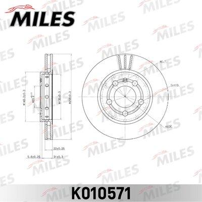 Miles K010571 - Тормозной диск autospares.lv