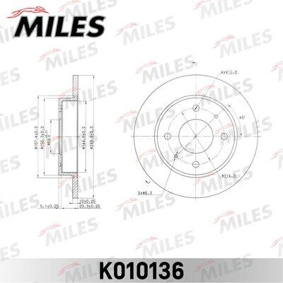 Miles K010136 - Тормозной диск autospares.lv