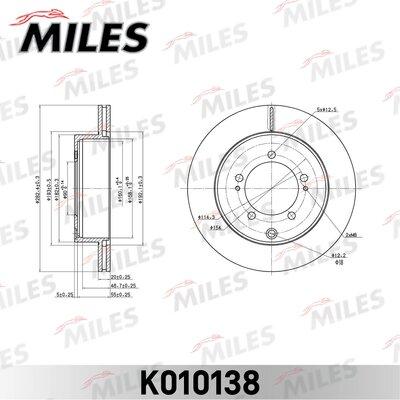 Miles K010138 - Тормозной диск autospares.lv