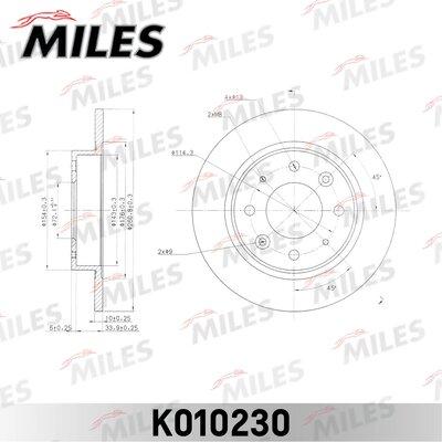 Miles K010230 - Тормозной диск autospares.lv