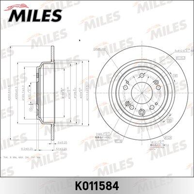 Miles K011584 - Тормозной диск autospares.lv