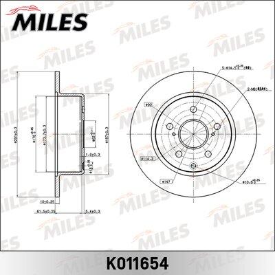 Miles K011654 - Тормозной диск autospares.lv