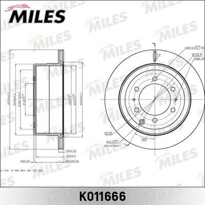 Miles K011666 - Тормозной диск autospares.lv