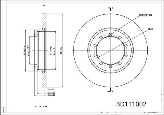 Miles K011317 - Тормозной диск autospares.lv