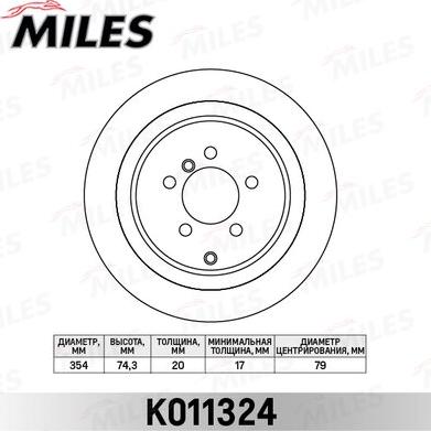 Miles K011324 - Тормозной диск autospares.lv