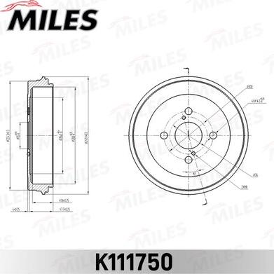 Miles K111750 - Тормозной барабан autospares.lv