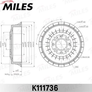 Miles K111736 - Тормозной барабан autospares.lv