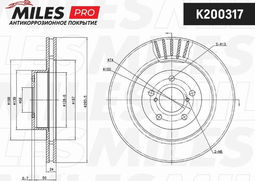 Miles K200317 - Тормозной диск autospares.lv