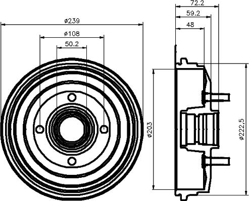 Mintex MBD045 - Тормозной барабан autospares.lv