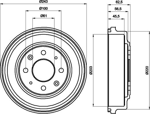 Mintex MBD042 - Тормозной барабан autospares.lv