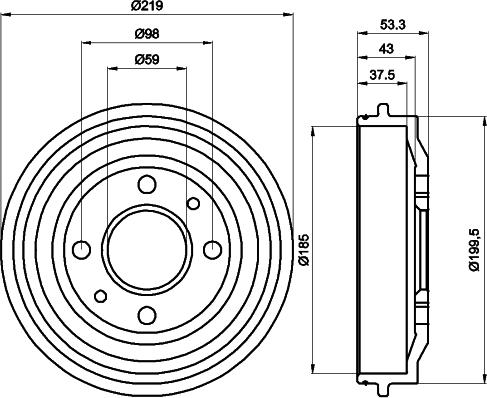 Mintex MBD011 - Тормозной барабан autospares.lv