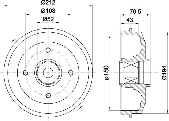 Mintex MBD028 - Тормозной барабан autospares.lv