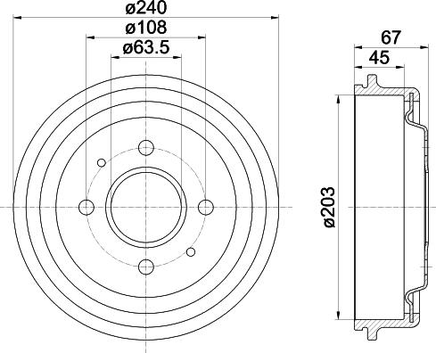 Mintex MBD132 - Тормозной барабан autospares.lv