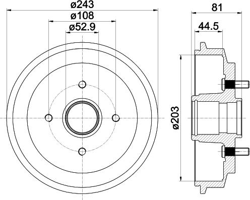 Mintex MBD305 - Тормозной барабан autospares.lv