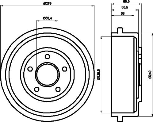 Mintex MBD260 - Тормозной барабан autospares.lv