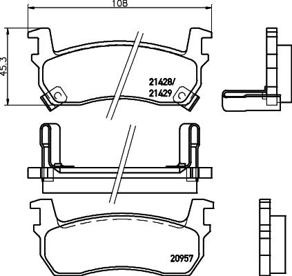 Mintex MDB1475 - Тормозные колодки, дисковые, комплект autospares.lv