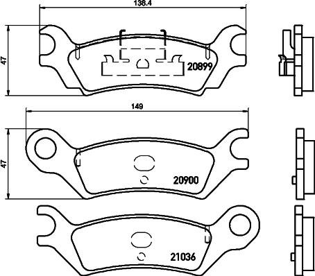 Mintex MDB1477 - Тормозные колодки, дисковые, комплект autospares.lv