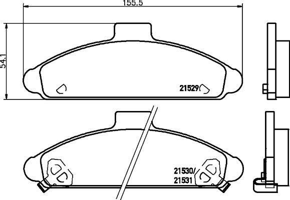 Mintex MDB1562 - Тормозные колодки, дисковые, комплект autospares.lv