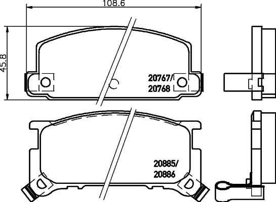 Mintex MDB1515 - Тормозные колодки, дисковые, комплект autospares.lv