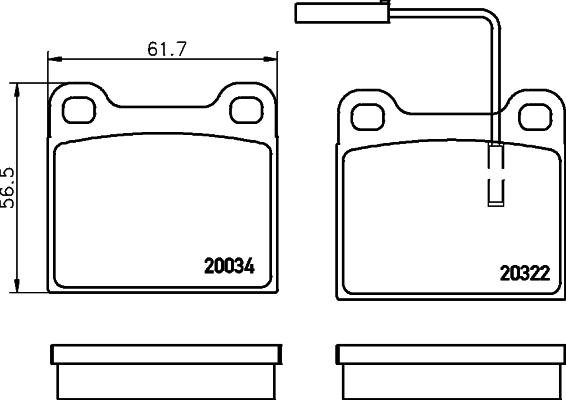 Mintex MDB1617 - Тормозные колодки, дисковые, комплект autospares.lv