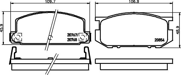 Mintex MDB1166 - Тормозные колодки, дисковые, комплект autospares.lv