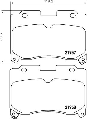 Mintex MDB1838 - Тормозные колодки, дисковые, комплект autospares.lv