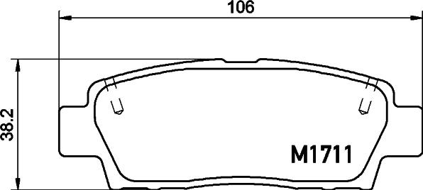 Mintex MDB1711 - Тормозные колодки, дисковые, комплект autospares.lv