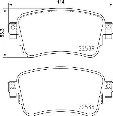 Mintex MDB3991 - Тормозные колодки, дисковые, комплект autospares.lv