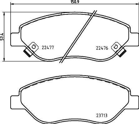 Mintex MDB3975 - Тормозные колодки, дисковые, комплект autospares.lv