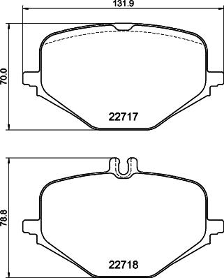 Mintex MDB3462 - Тормозные колодки, дисковые, комплект autospares.lv