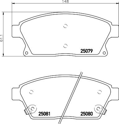 Mintex MDB3099 - Тормозные колодки, дисковые, комплект autospares.lv