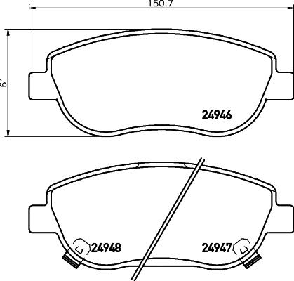 Mintex MDB3052 - Тормозные колодки, дисковые, комплект autospares.lv