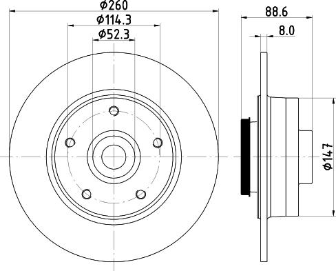 Mintex MDC2795C - Тормозной диск autospares.lv