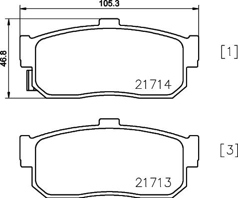 Mintex MDB3828 - Тормозные колодки, дисковые, комплект autospares.lv