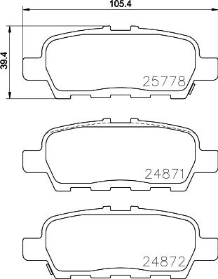 Mintex MDB3396 - Тормозные колодки, дисковые, комплект autospares.lv