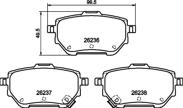 Mintex MDB3338 - Тормозные колодки, дисковые, комплект autospares.lv