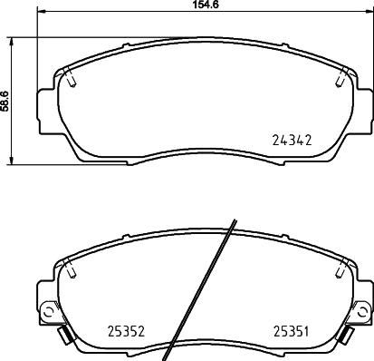 Mintex MDB3257 - Тормозные колодки, дисковые, комплект autospares.lv