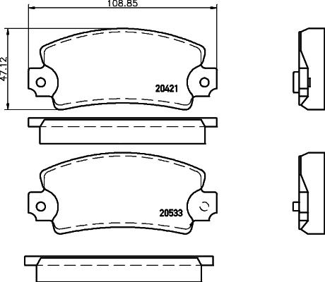 Mintex MDB2485 - Тормозные колодки, дисковые, комплект autospares.lv