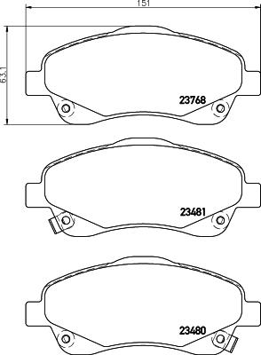 Mintex MDB2545 - Тормозные колодки, дисковые, комплект autospares.lv