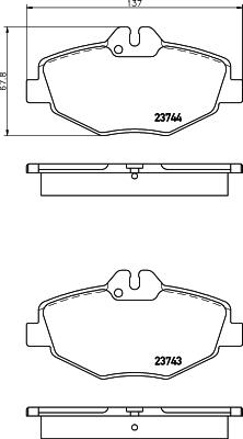 Mintex MDB82539 - Тормозные колодки, дисковые, комплект autospares.lv