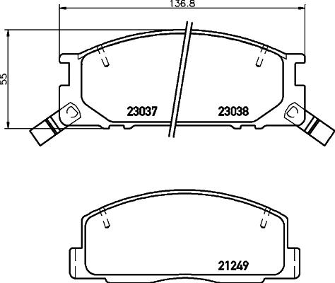 Mintex MDB2529 - Тормозные колодки, дисковые, комплект autospares.lv