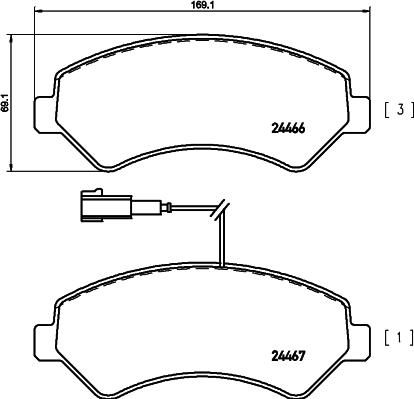 Mintex MDB2848 - Тормозные колодки, дисковые, комплект autospares.lv