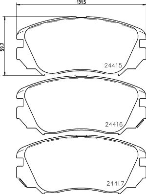 Mintex MDB2870 - Тормозные колодки, дисковые, комплект autospares.lv